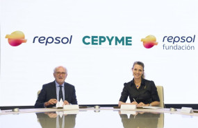 ep el presidente de repsol antonio brufau y la presidenta de cepyme angela de miguel