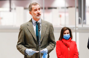 ep el rey felipe vi ofrece un discurso durante su visita al hospital de campana habilitado en feria