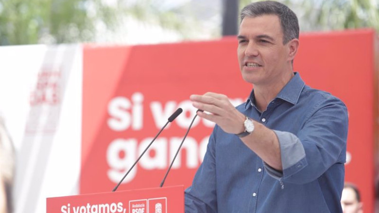 El secretario general del PSOE y presidente del Gobierno, Pedro Sánchez, en el acto electoral de campaña para los comicios autonómicos del próximo día 19 a 11 de junio del 2022 en Cártamar (Málaga, Andalucía). | Álex Zea - Europa Press ep el secretario general del psoe y presidente del gobierno pedro sanchez en el acto electoral de