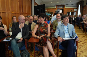 ep la ministra de seguridad social elma saiz con el el rector de la uimp carlos andradas y el