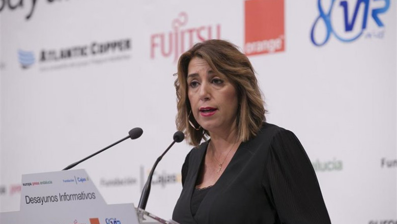 ep la secretaria general del psoe-a susana diaz durante su intervencion en los desayunos