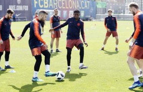 ep rakitic entrenaa jordi alba dembele messi alcacersergi roberto