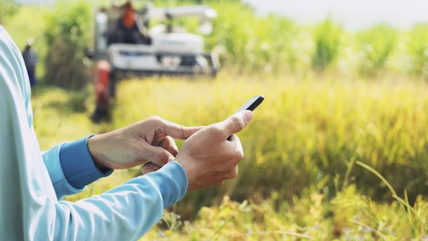 ep un usuario utilizando su smartphone en el campo